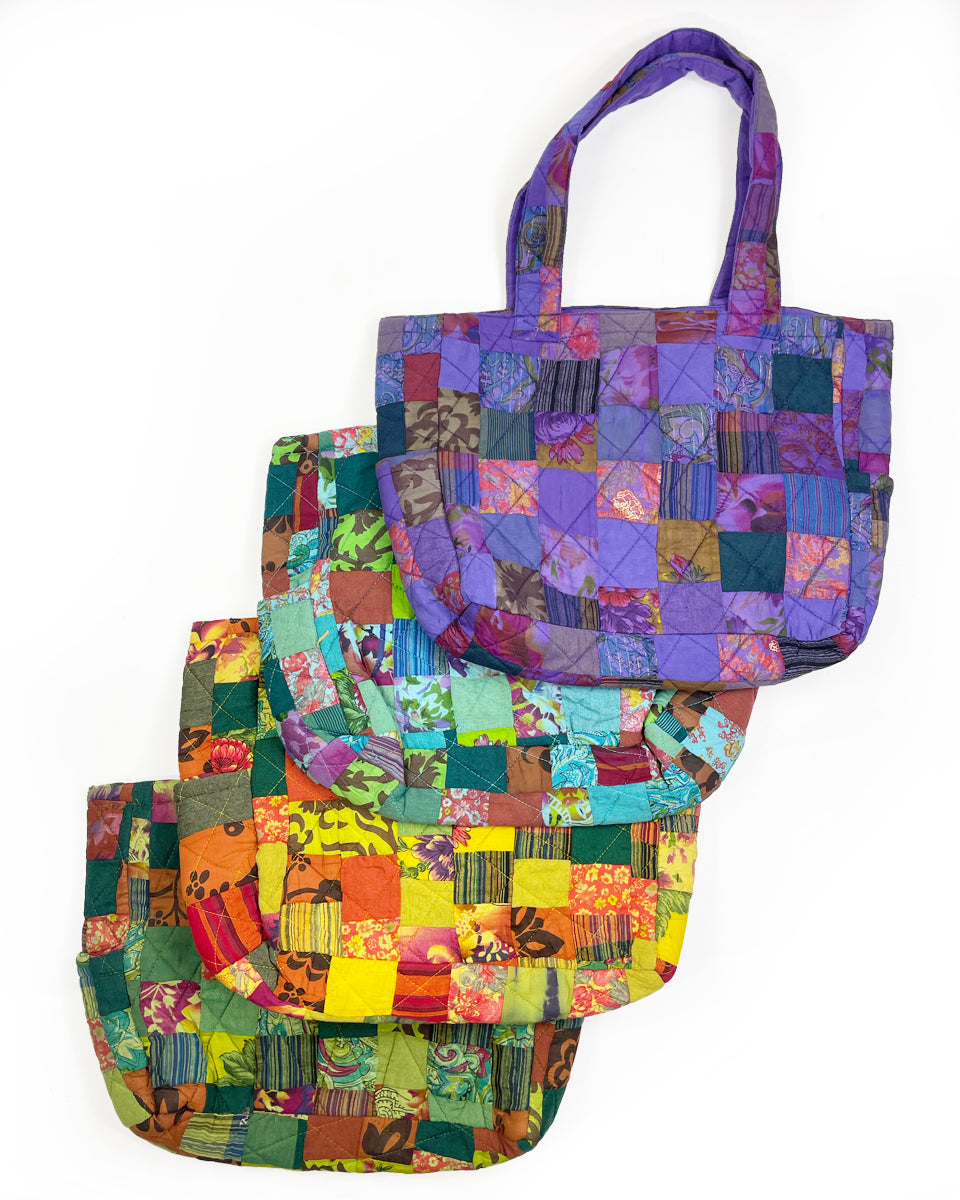 Quilted Patchwork Tote Bag
