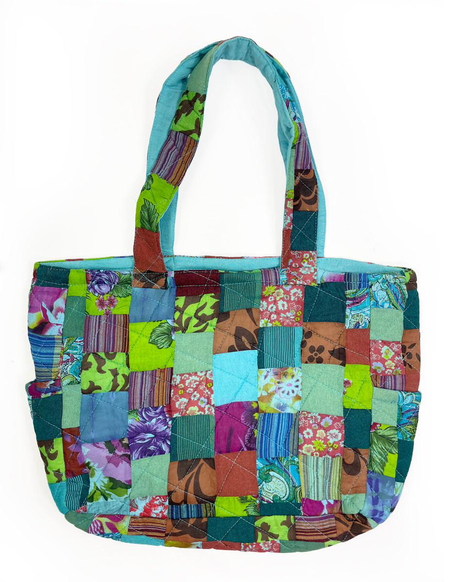 Quilted Patchwork Tote Bag