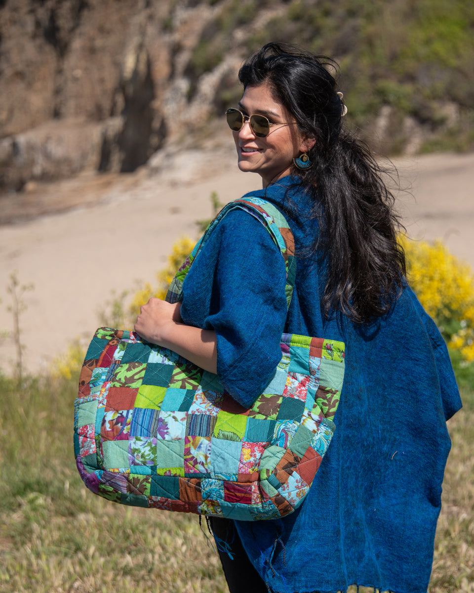 Quilted Patchwork Tote Bag