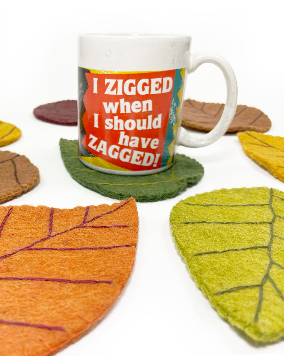 Felted Leaf Coasters