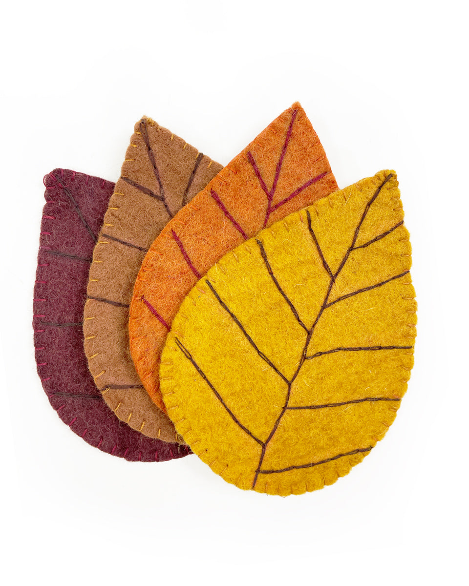 Felted Leaf Coasters