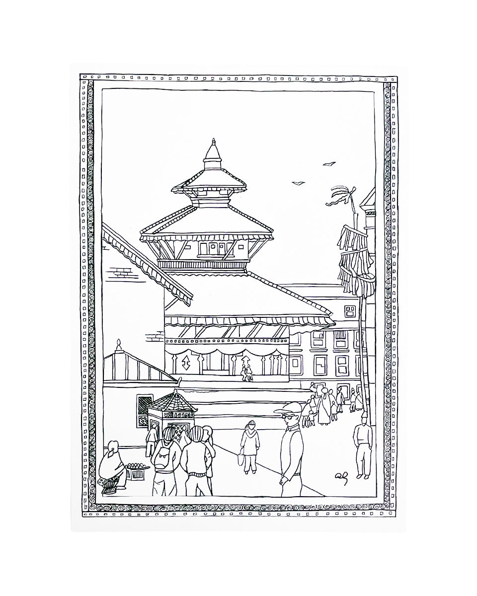 Coloring Postcards - Kathmandu