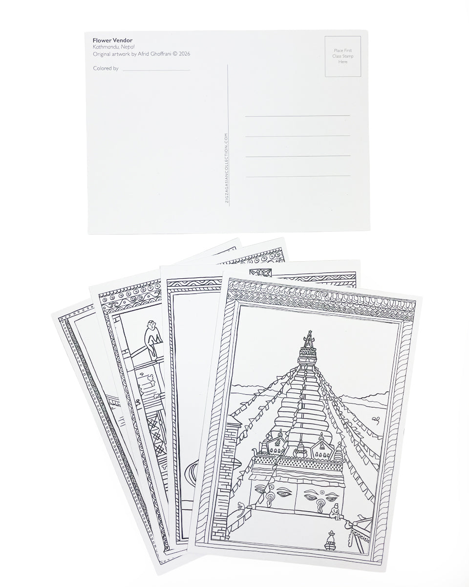Coloring Postcards - Kathmandu