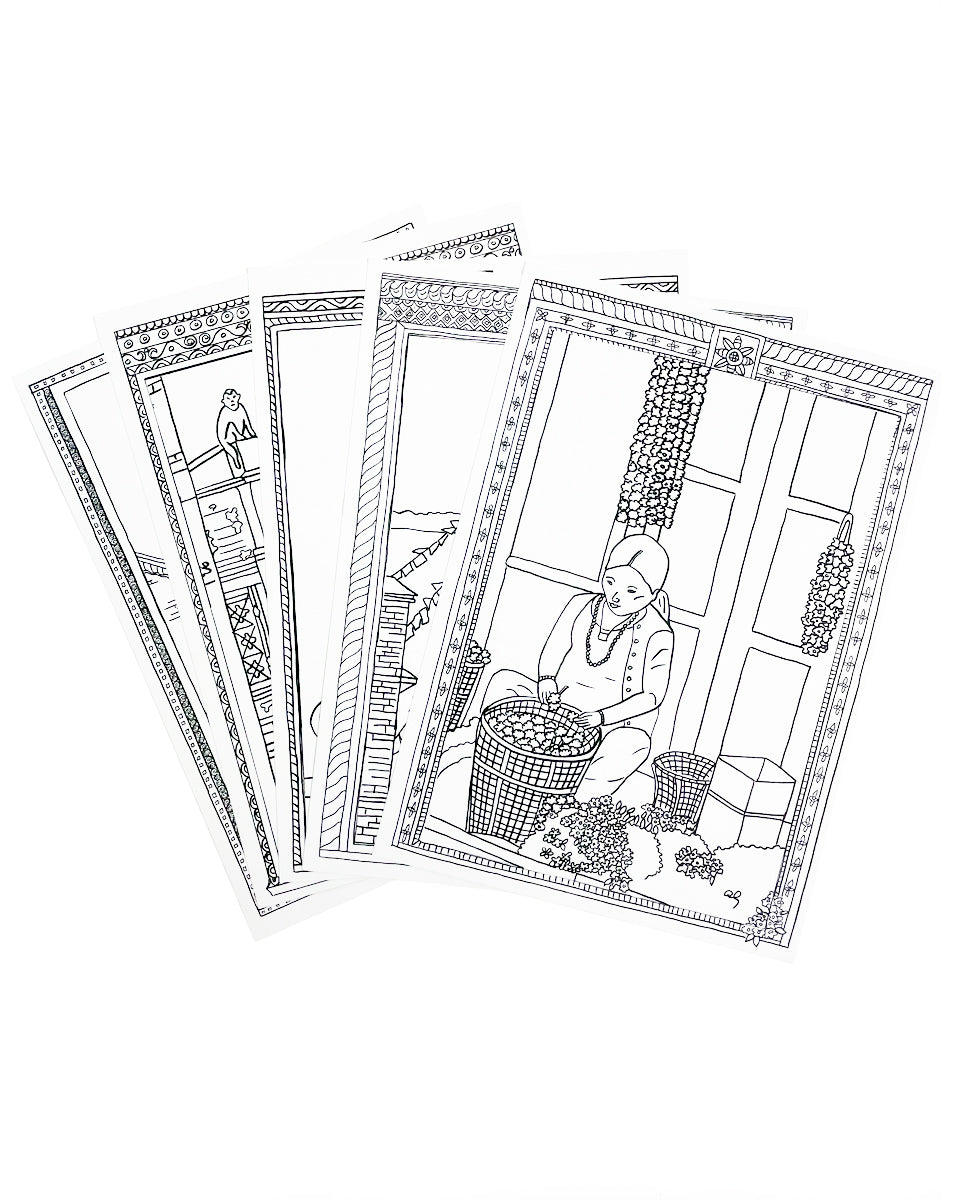 Coloring Postcards - Kathmandu