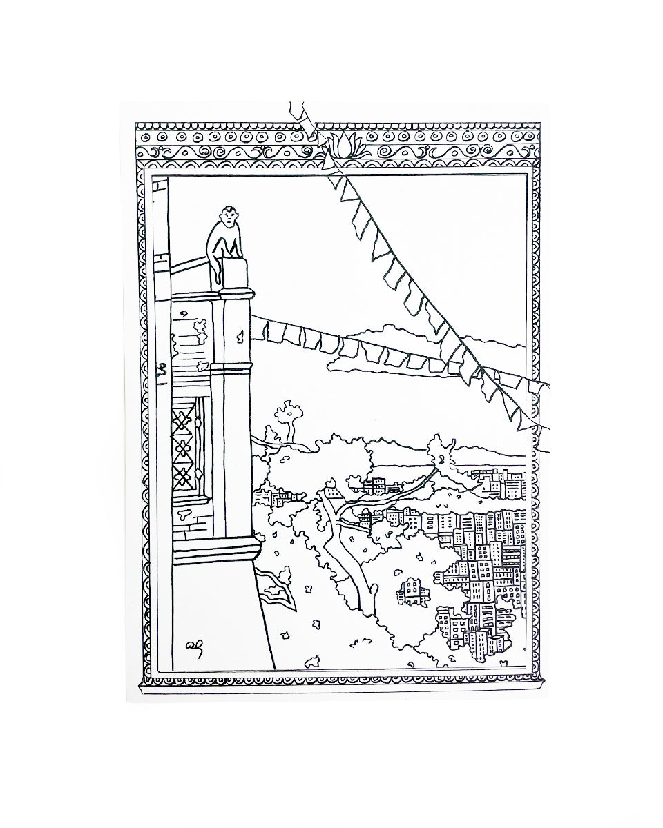 Coloring Postcards - Kathmandu