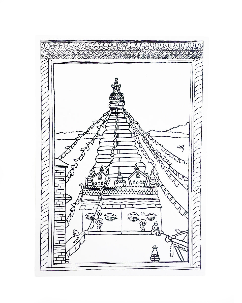 Coloring Postcards - Kathmandu