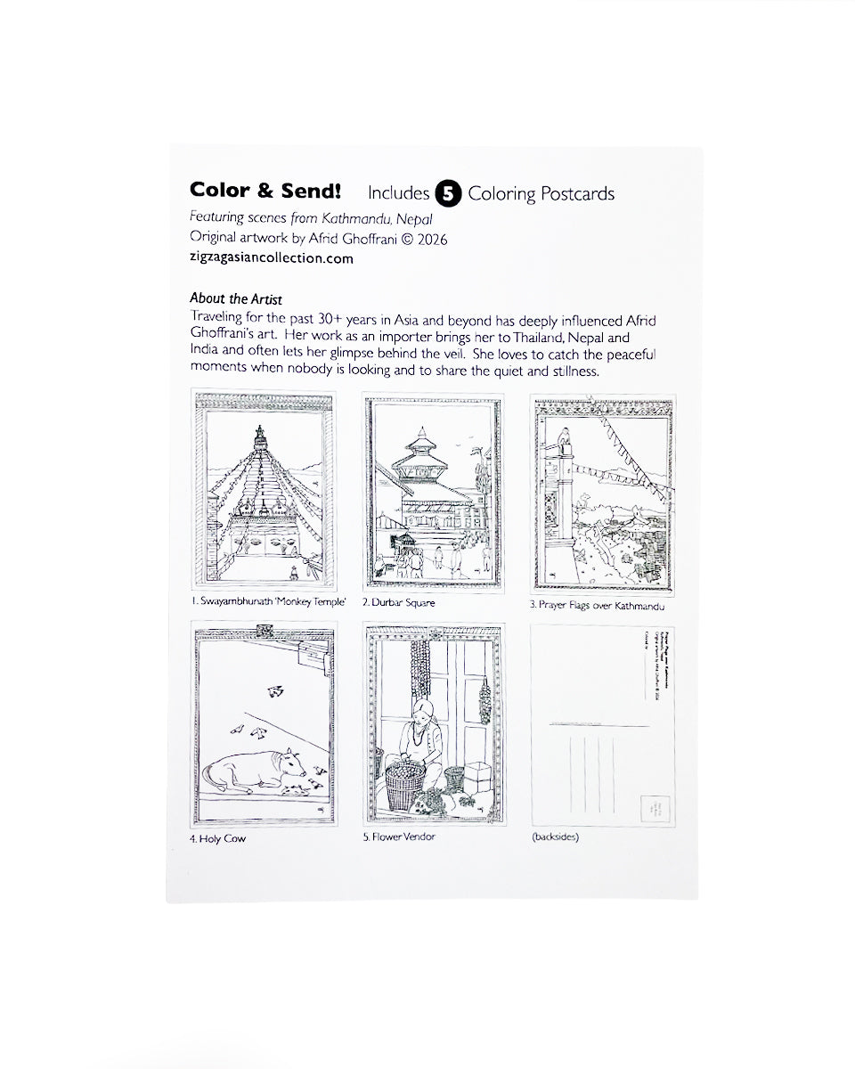 Coloring Postcards - Kathmandu