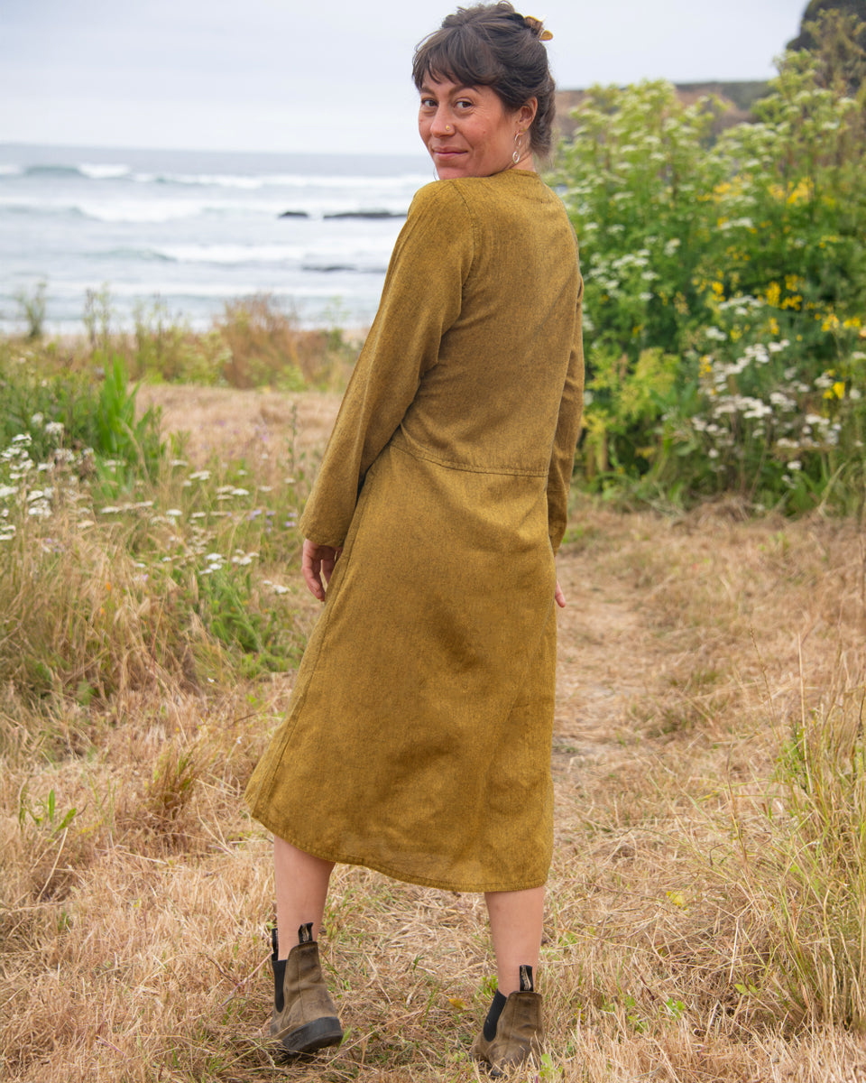 Long Sleeve Kurta Wrap Dress