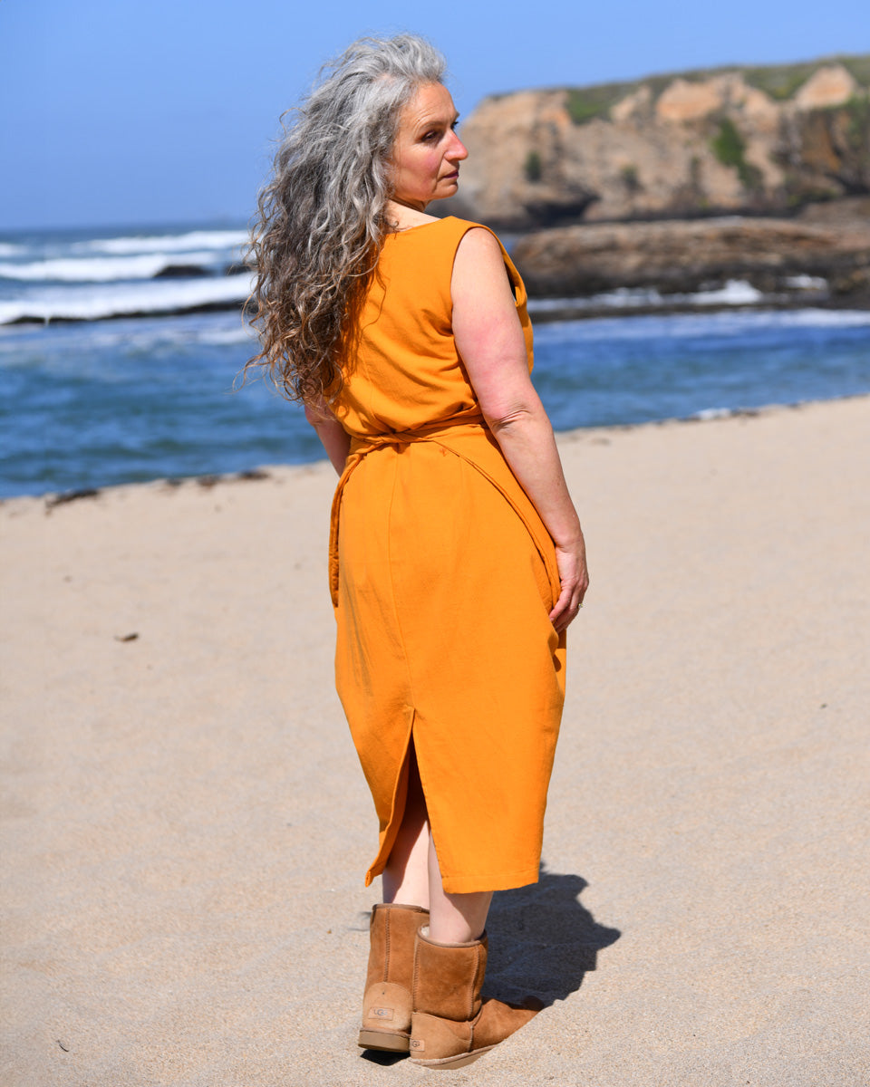 Cotton Tie Wrap Dress L/XL / Curry