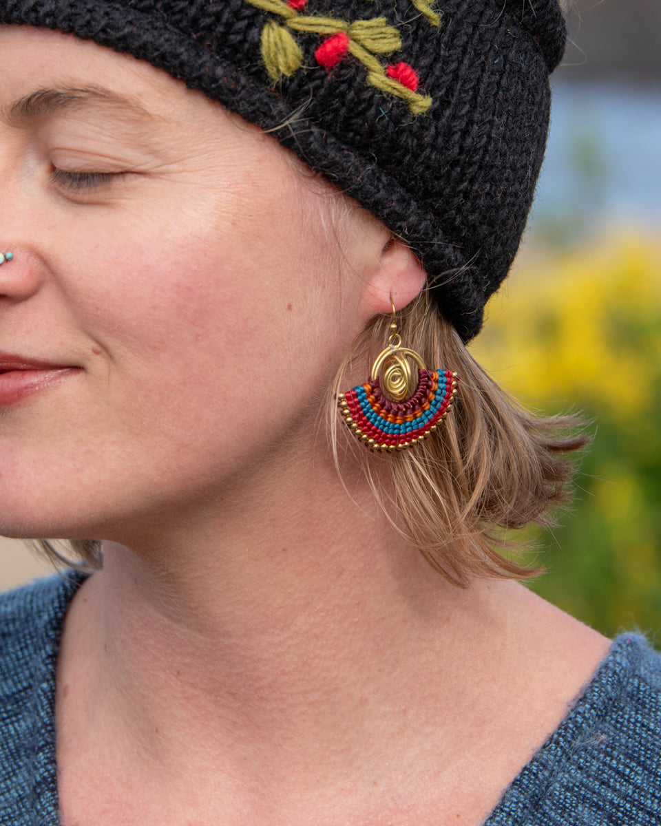 Spiral Macrame Earring