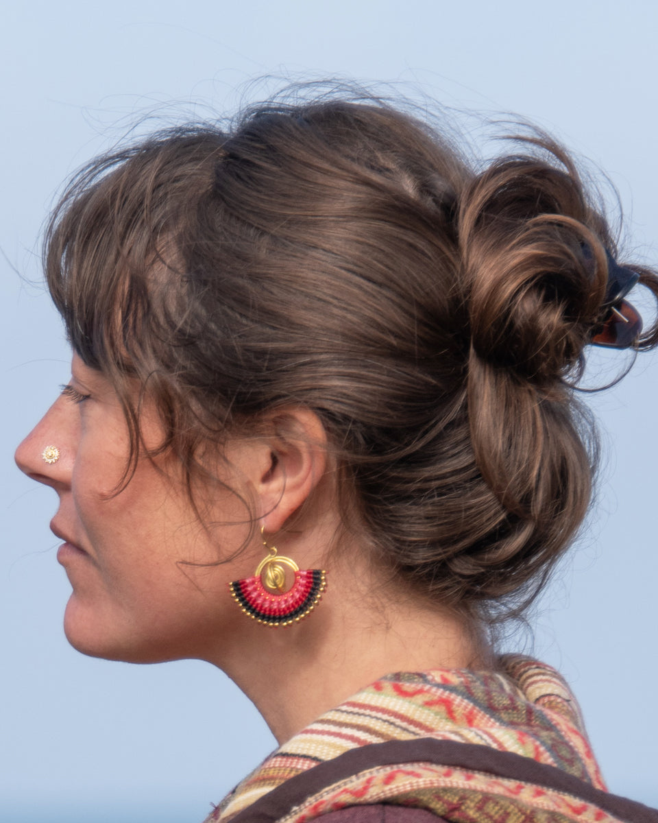 Spiral Macrame Earring