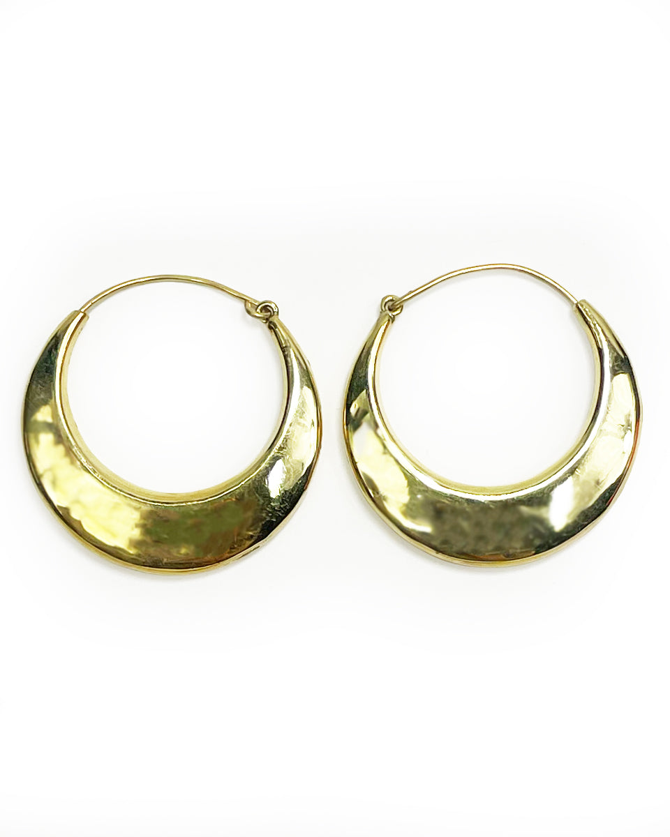 Hollow Flat Brass Hoop
