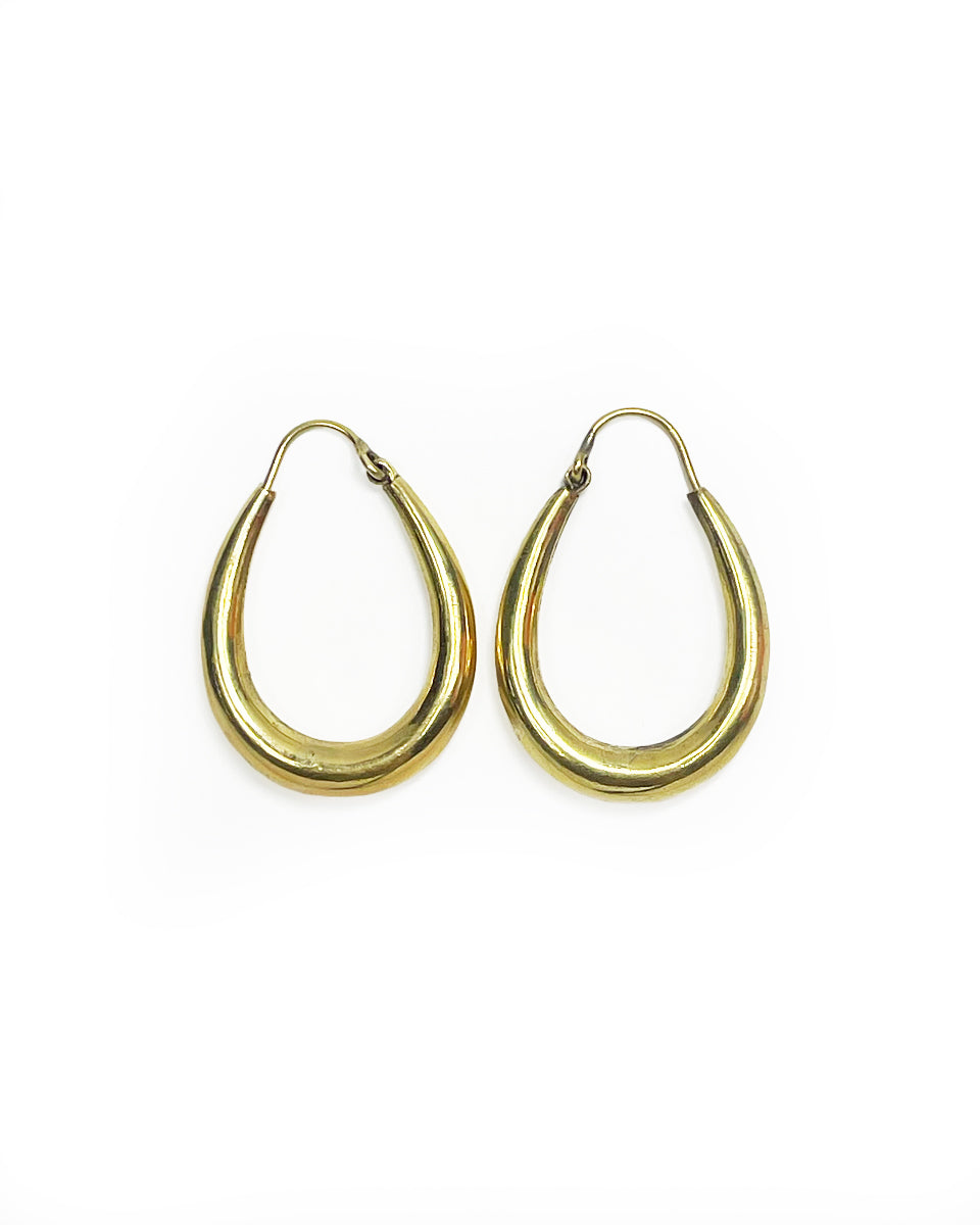 Hollow Oval Brass Hoop