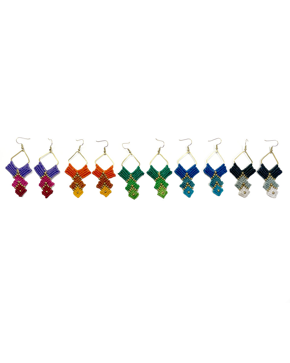 Colorblock Macrame Earring