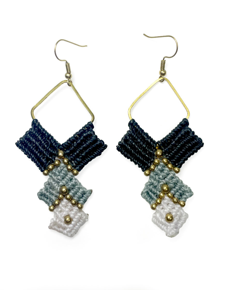 Colorblock Macrame Earring