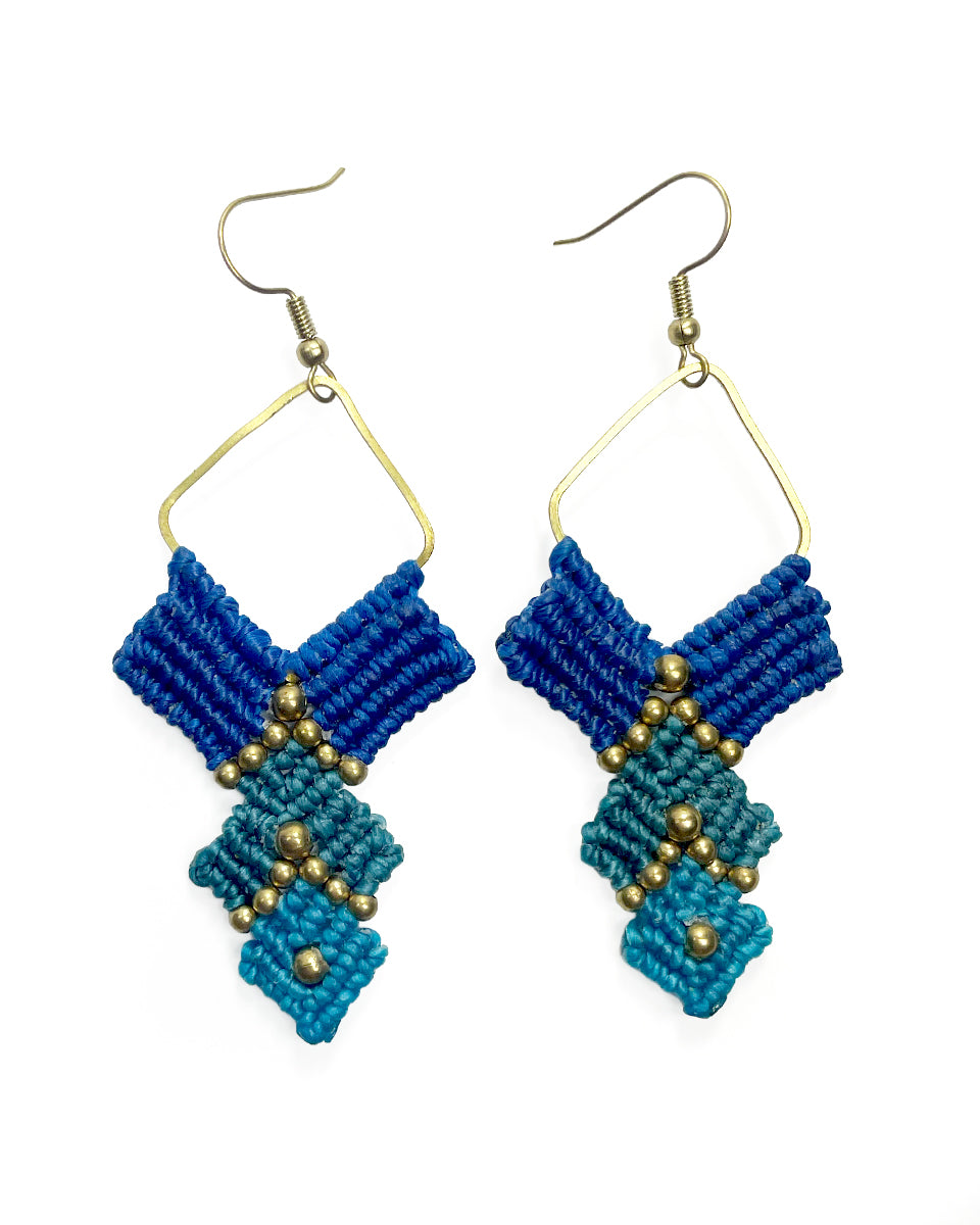 Colorblock Macrame Earring