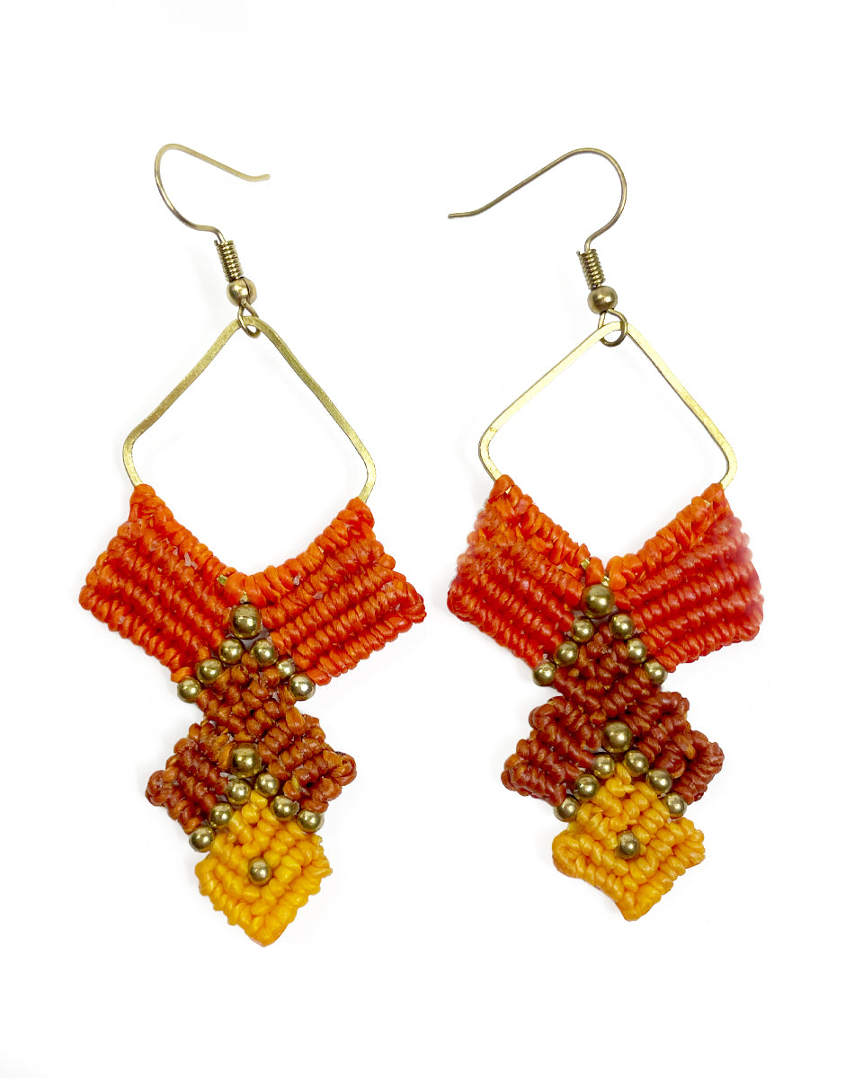 Colorblock Macrame Earring