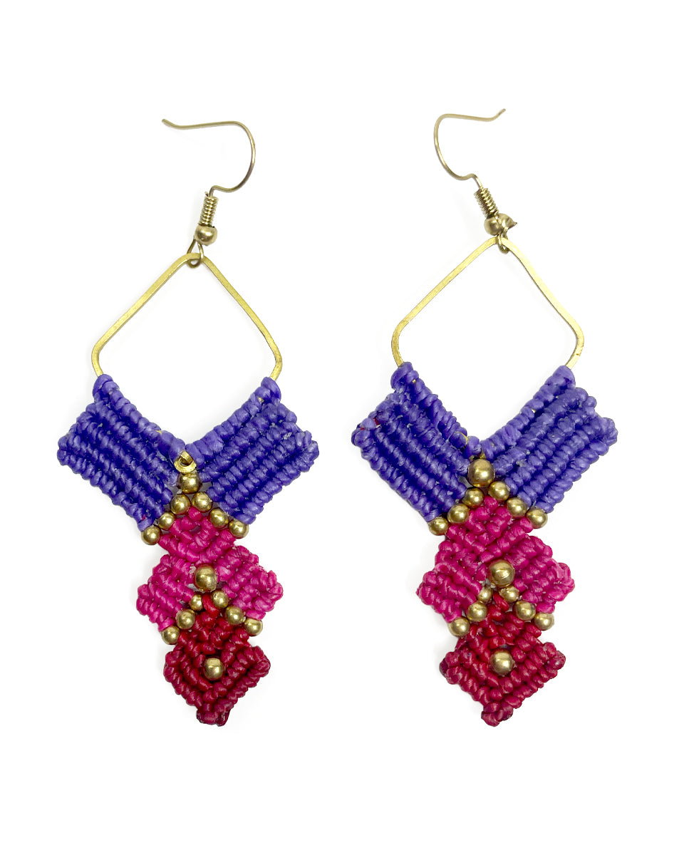 Colorblock Macrame Earring