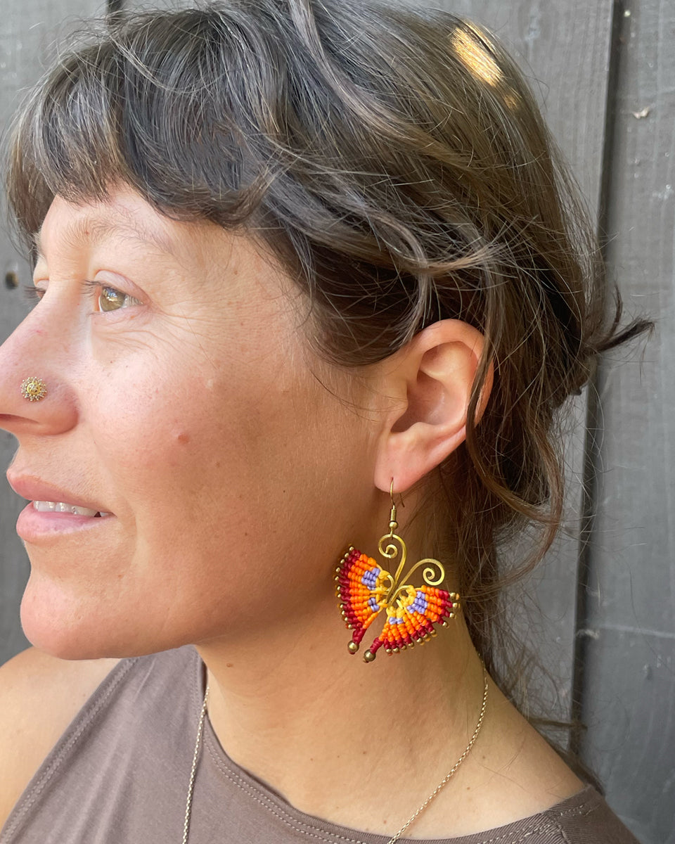 Macrame Butterfly Earrings