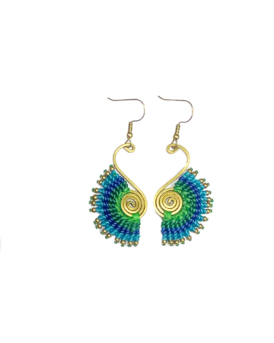 Macrame Peacock Earring