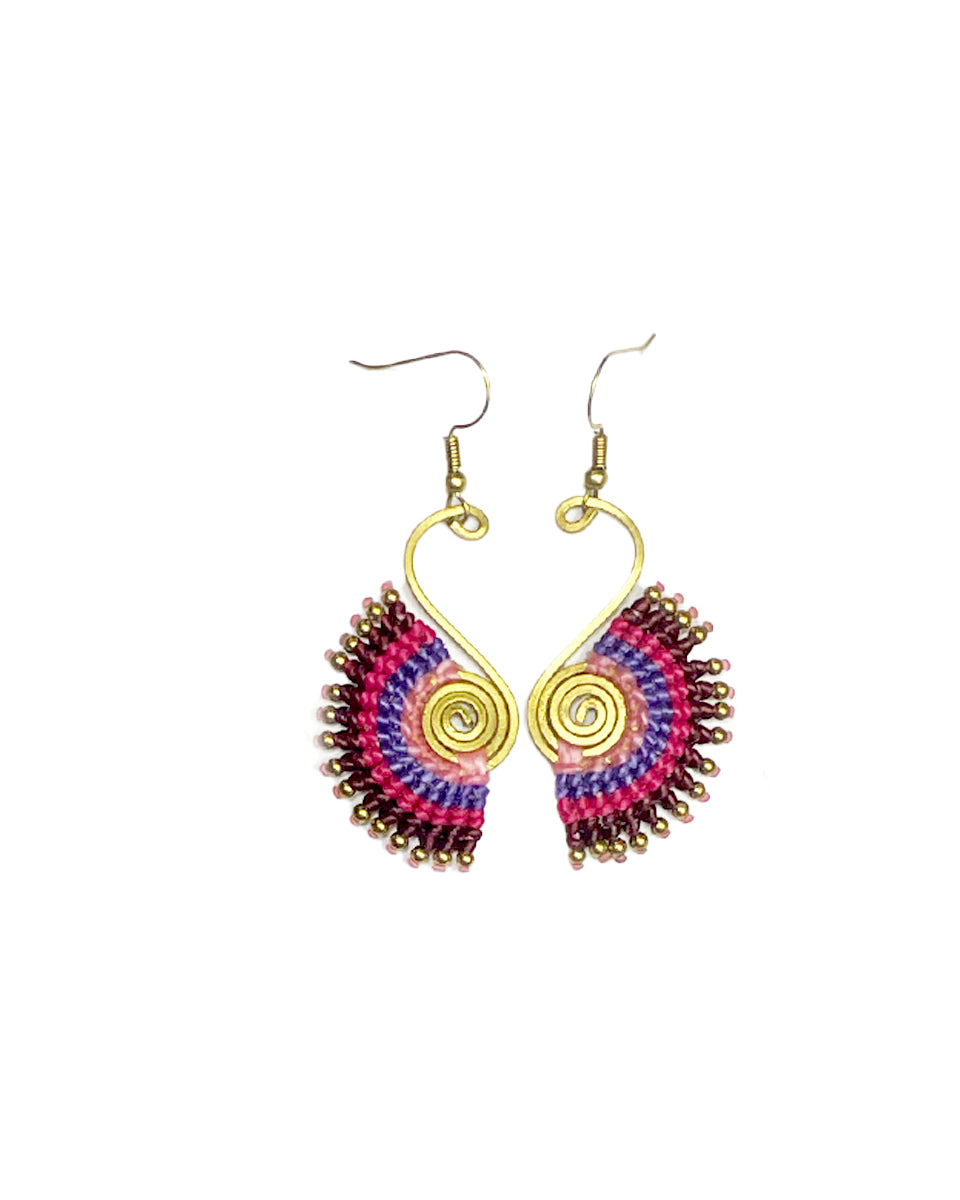 Macrame Peacock Earring