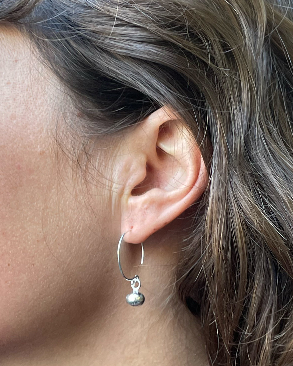 Silver Ball Tribal Earrings