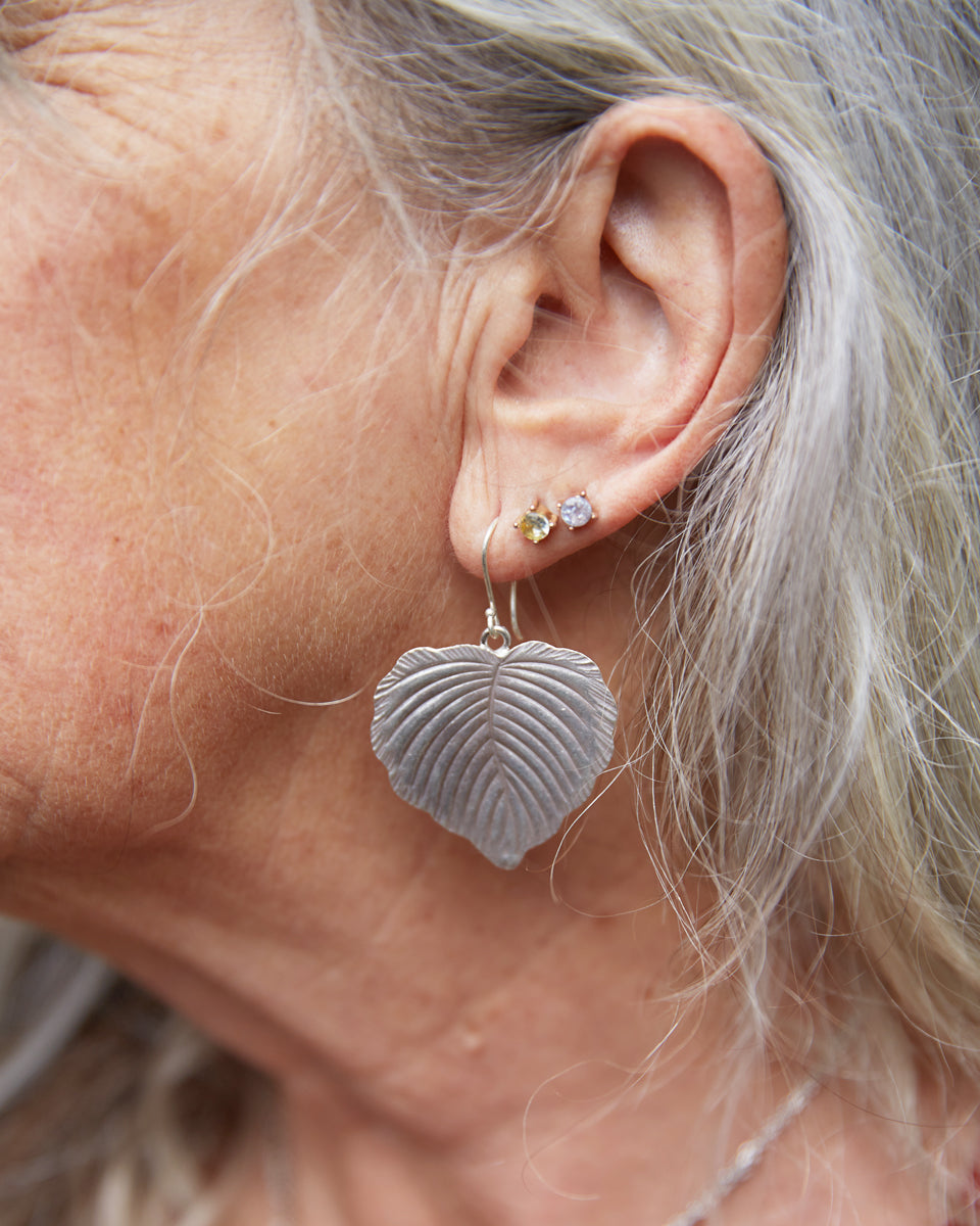 Carved Leaf Tribal Earring