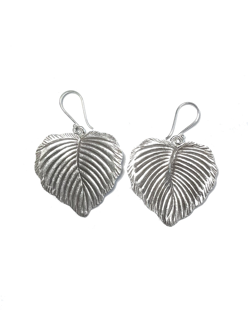 Carved Leaf Tribal Earring