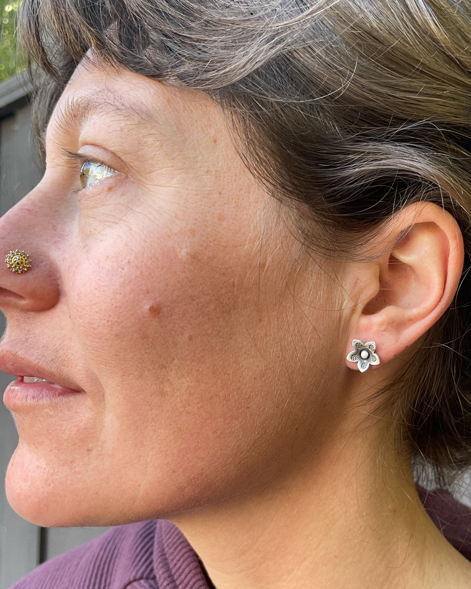 Small Tribal Flower Stud