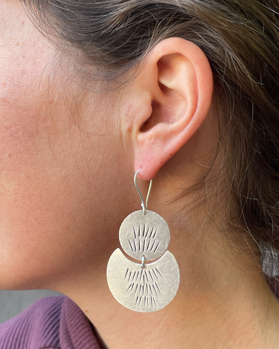 Double Moon Tribal Earring