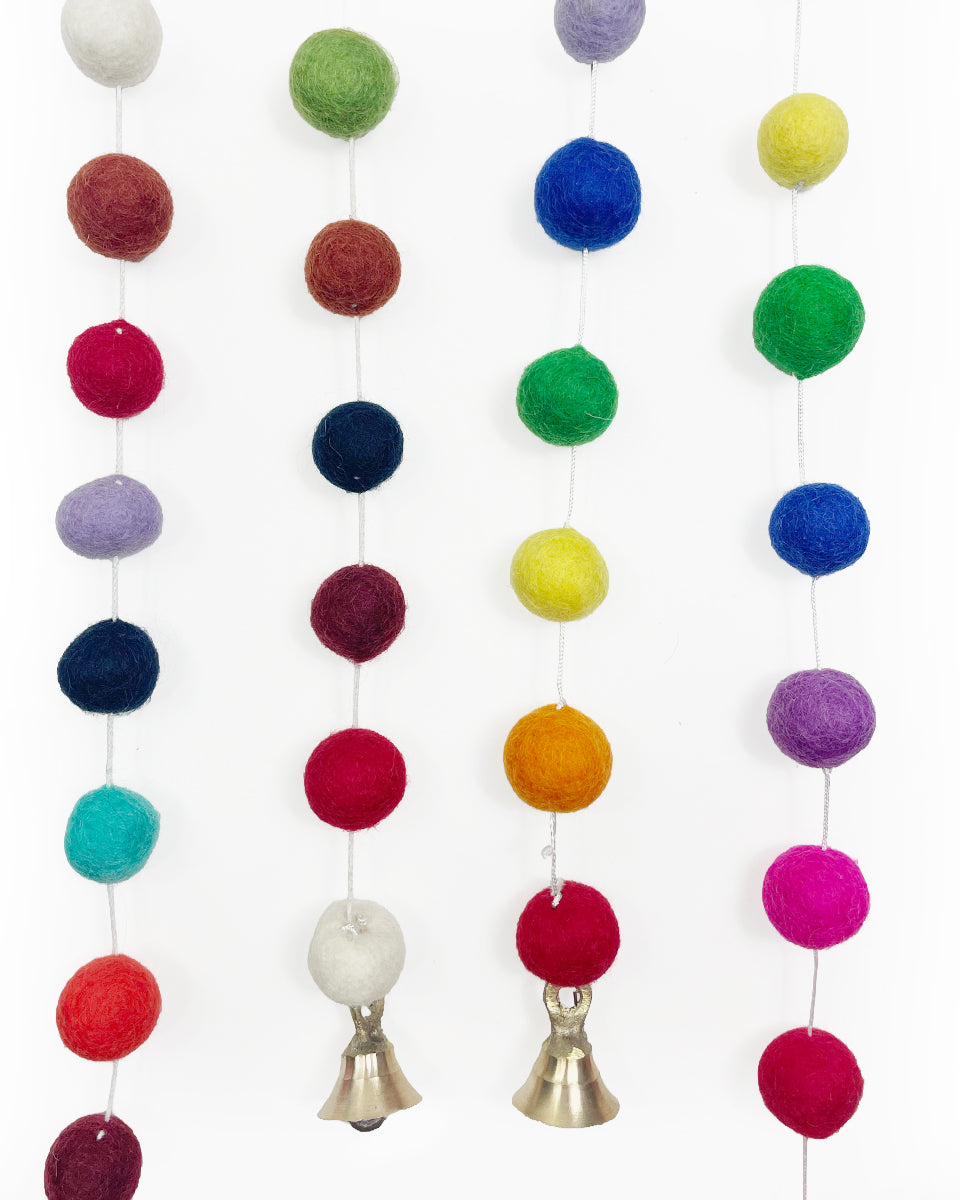 Felted Pom Pom Garland