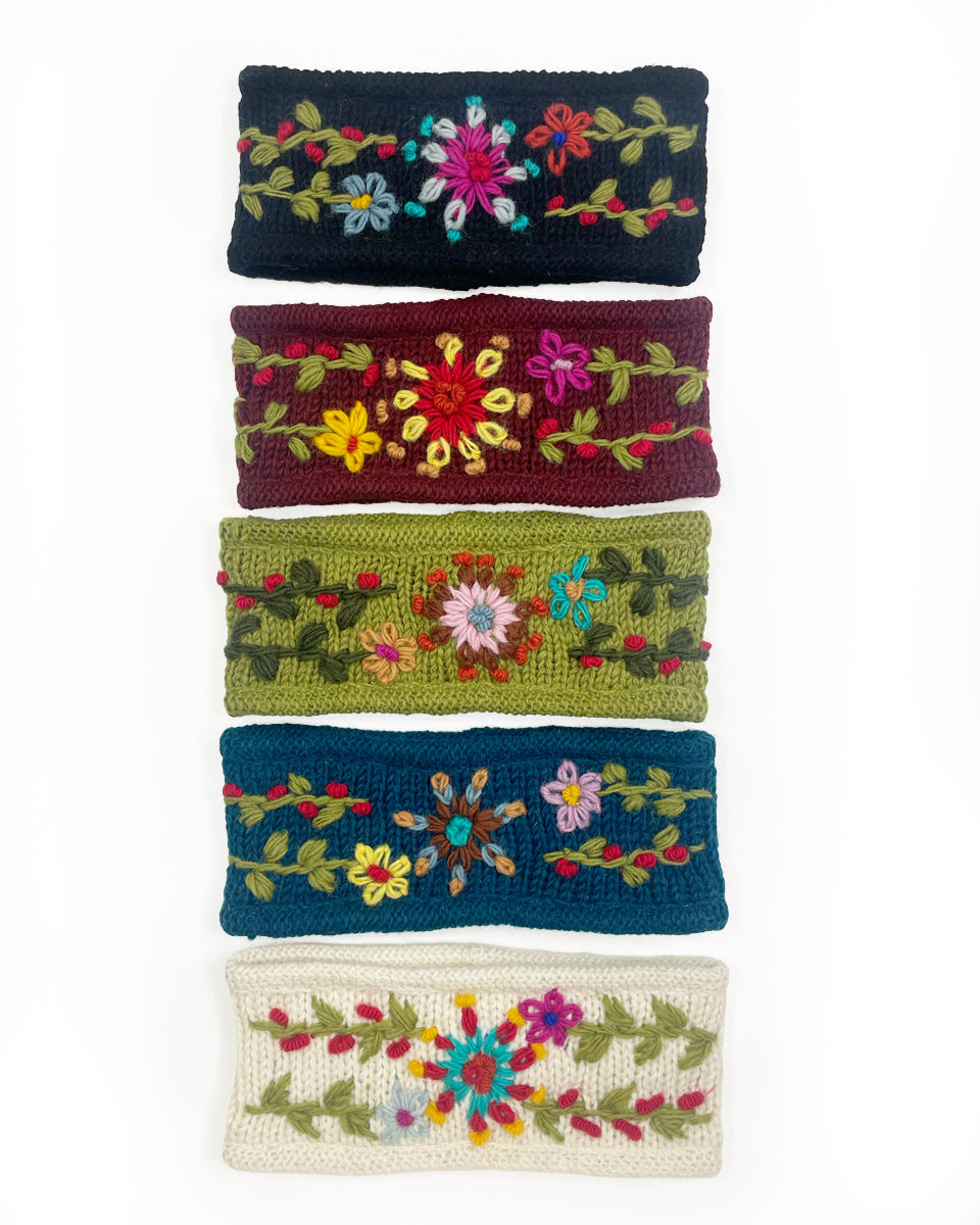 Floral Embroidered Headband