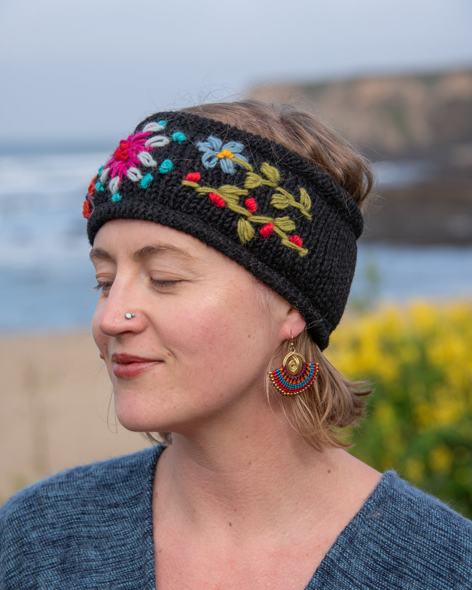Floral Embroidered Headband