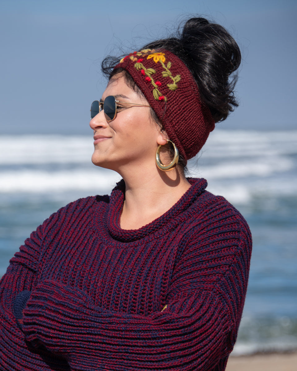 Floral Embroidered Headband