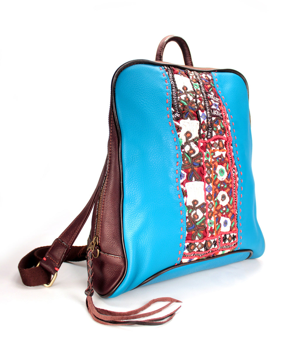 Tribal Leather Backpack