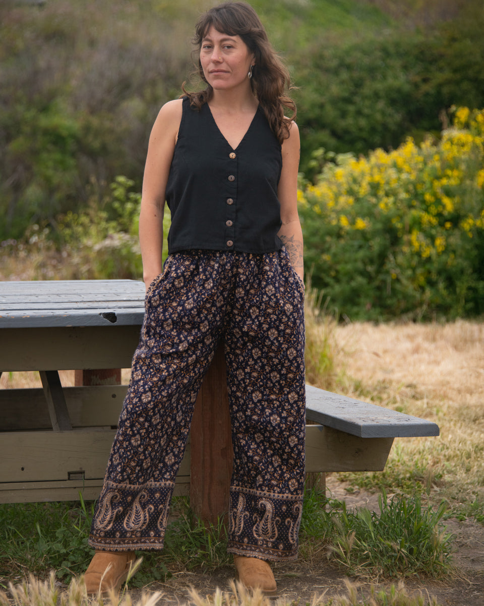 Wide Leg Paisley Pants