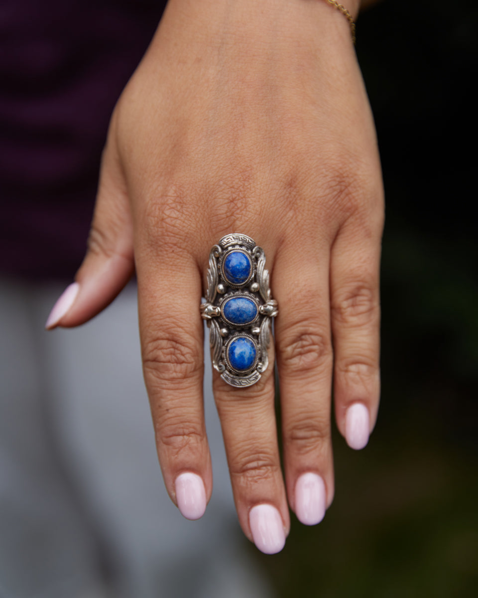 Triple Stone Snake Ring