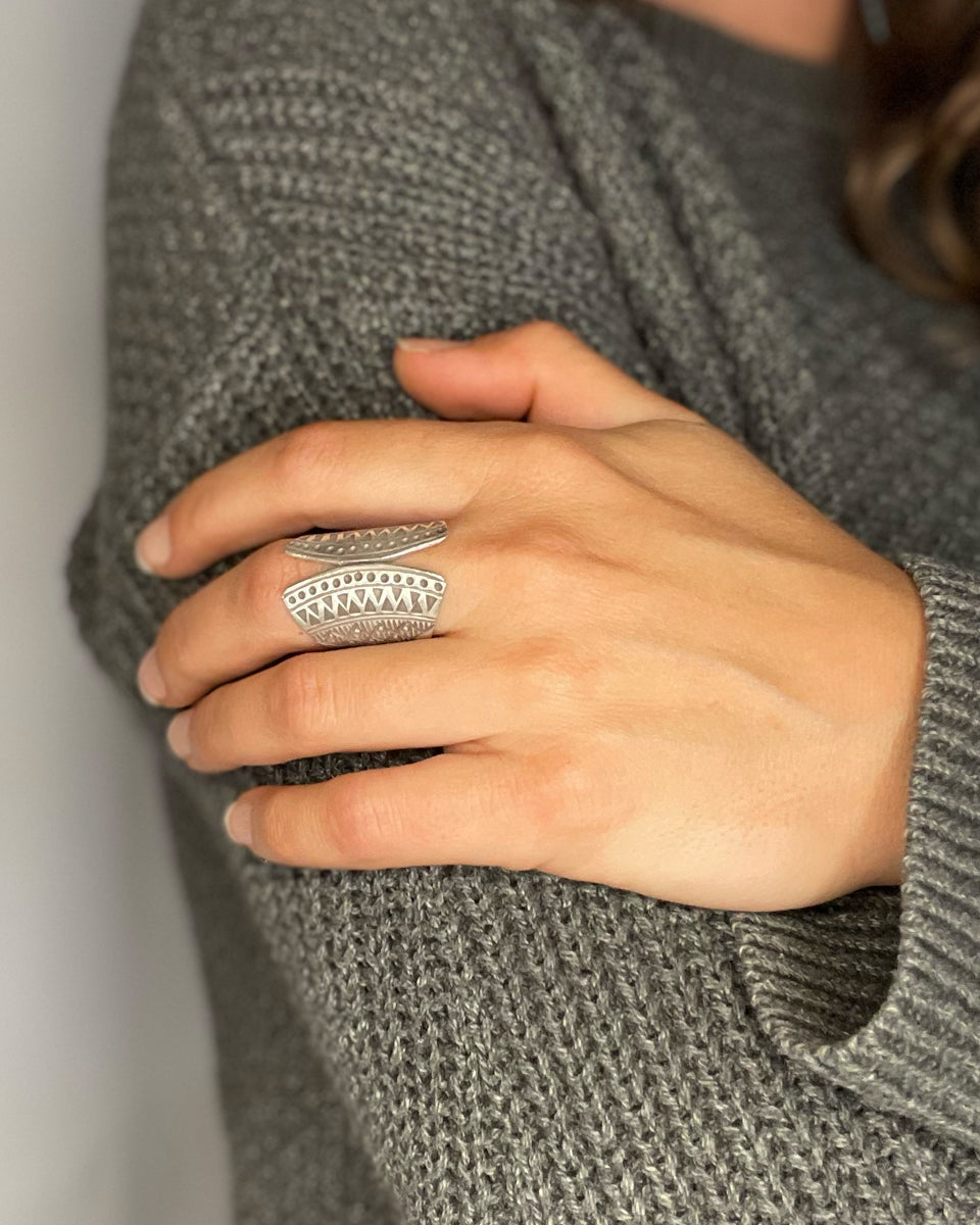 Zig Zag Tribal Butterfly Ring