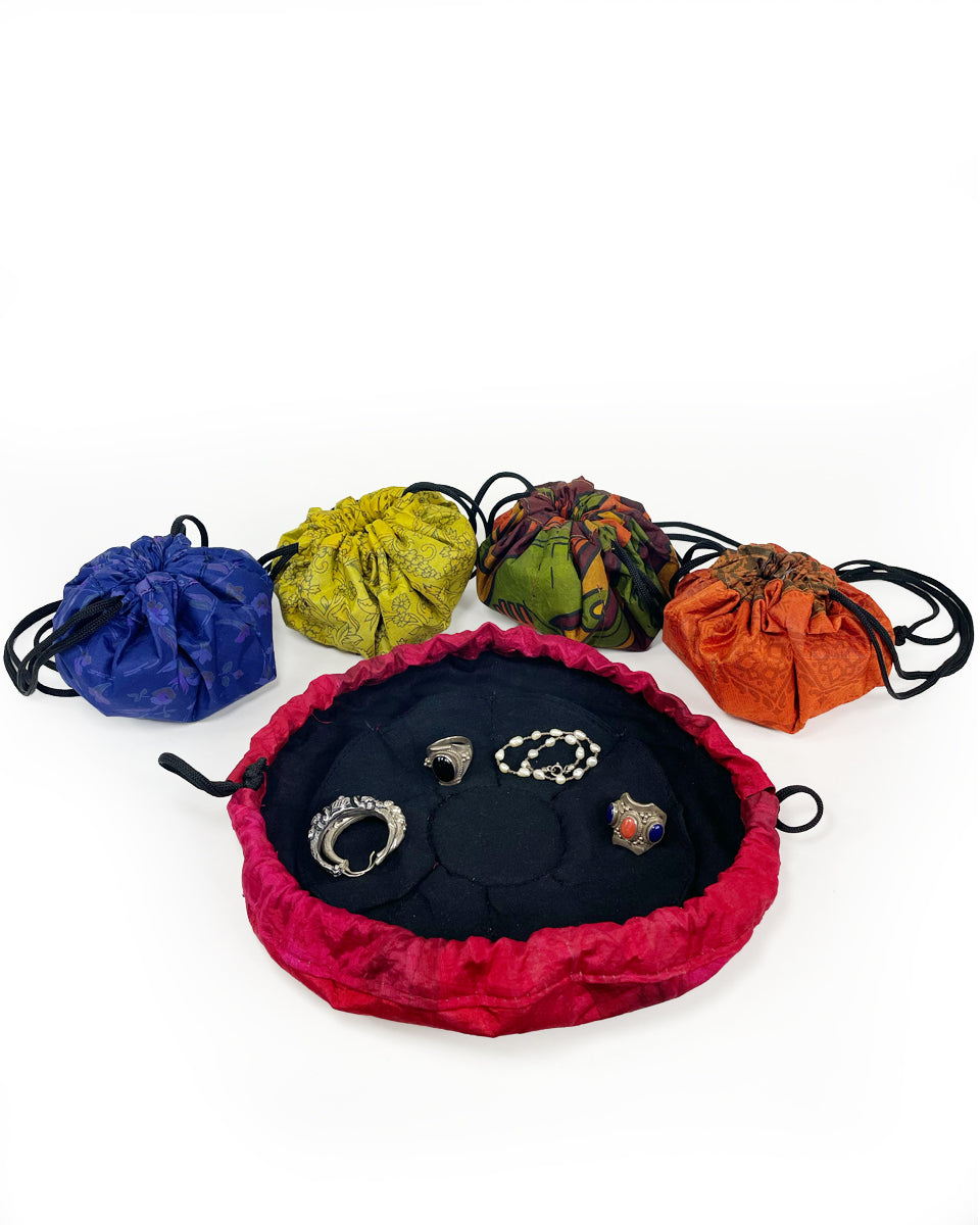 Silk Drawstring Jewelry Pouch