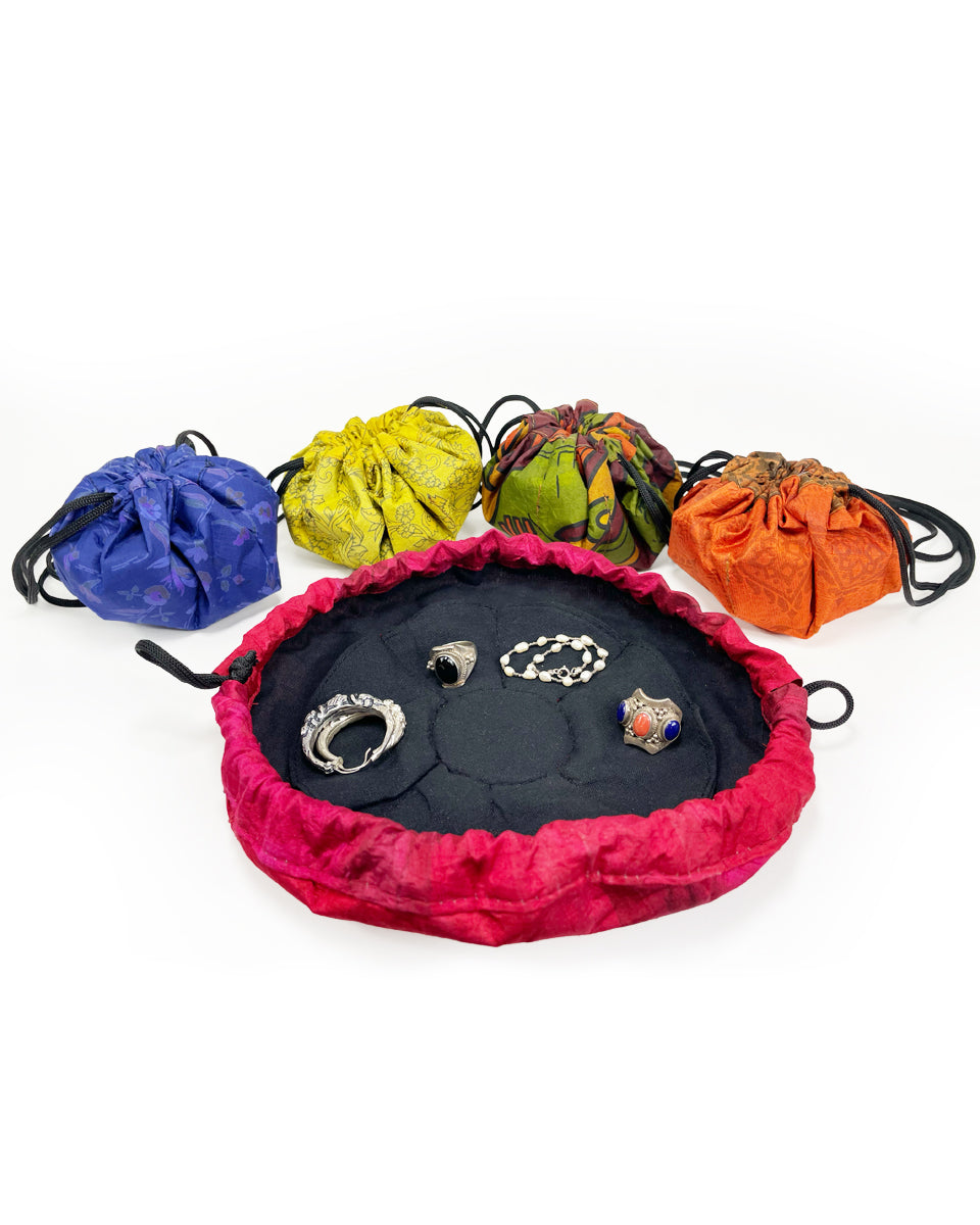 Silk Drawstring Jewelry Pouch