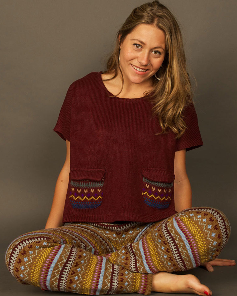 Short Sleeve Knit Sweater