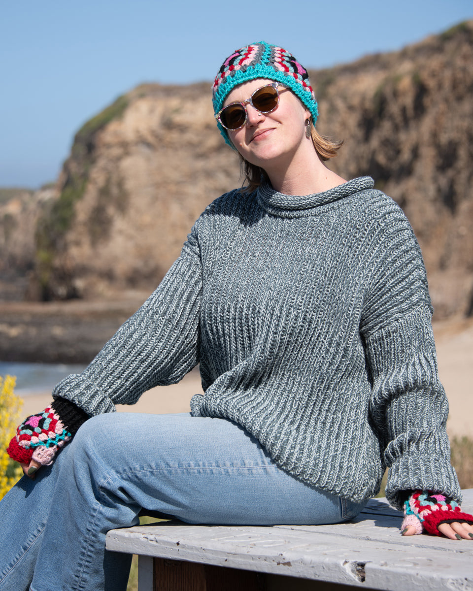 Roll Neck Two-Tone Sweater