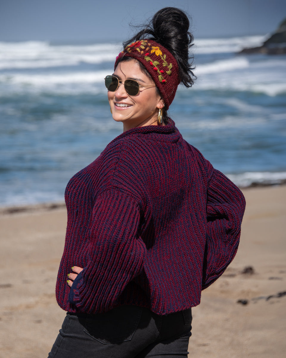 Roll Neck Two-Tone Sweater