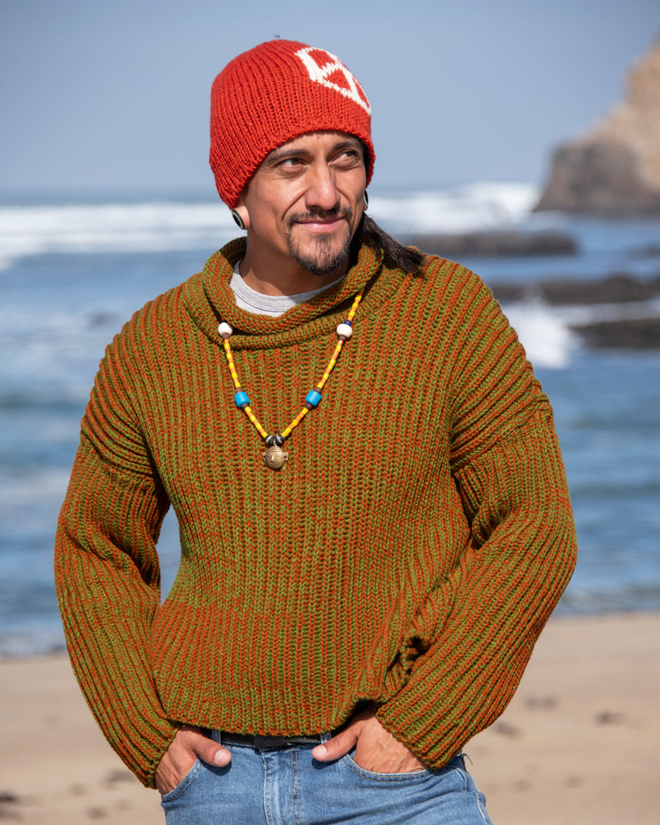 Roll Neck Two-Tone Sweater