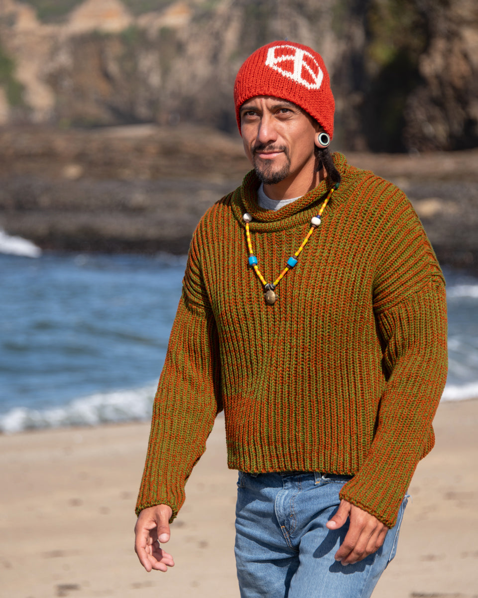 Roll Neck Two-Tone Sweater