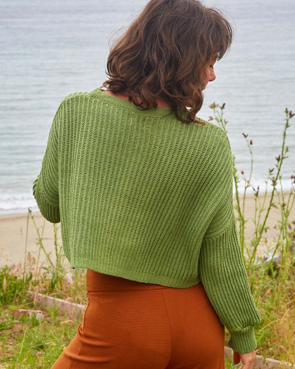 Wide Crop Cotton Sweater