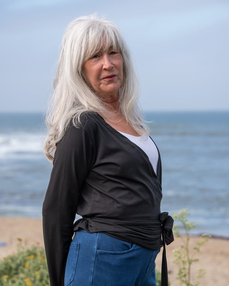 Organic Long Sleeve Wrap Top