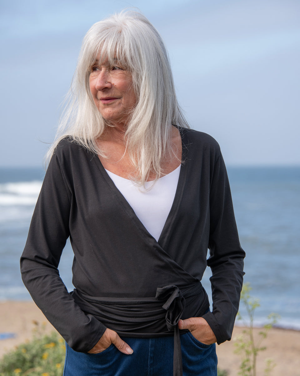 Organic Long Sleeve Wrap Top