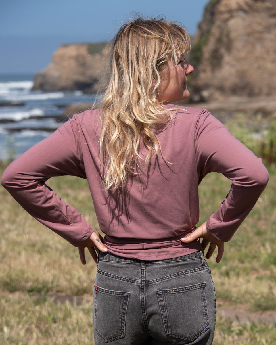 Organic Long Sleeve Wrap Top
