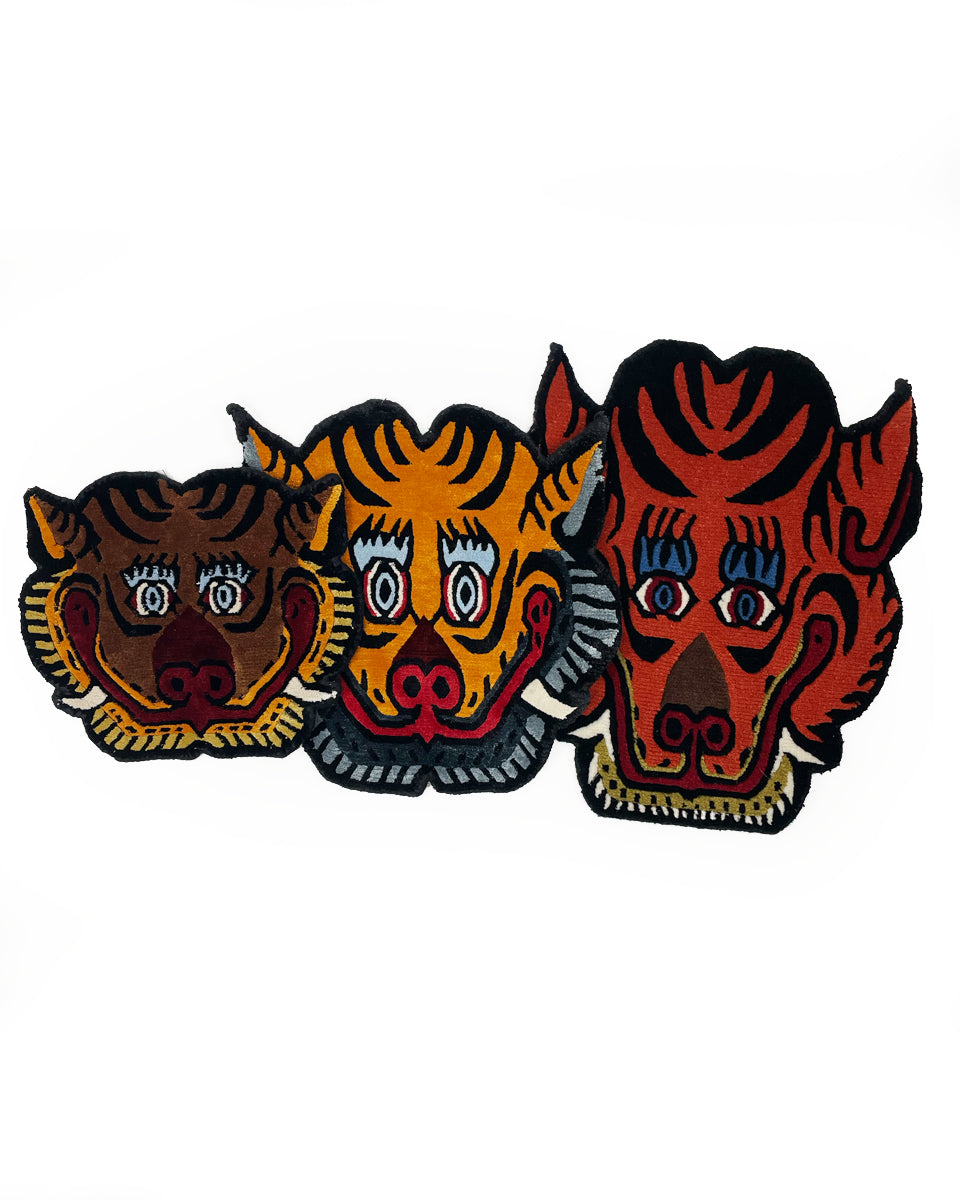 Medium Gold Tiger Face Rug